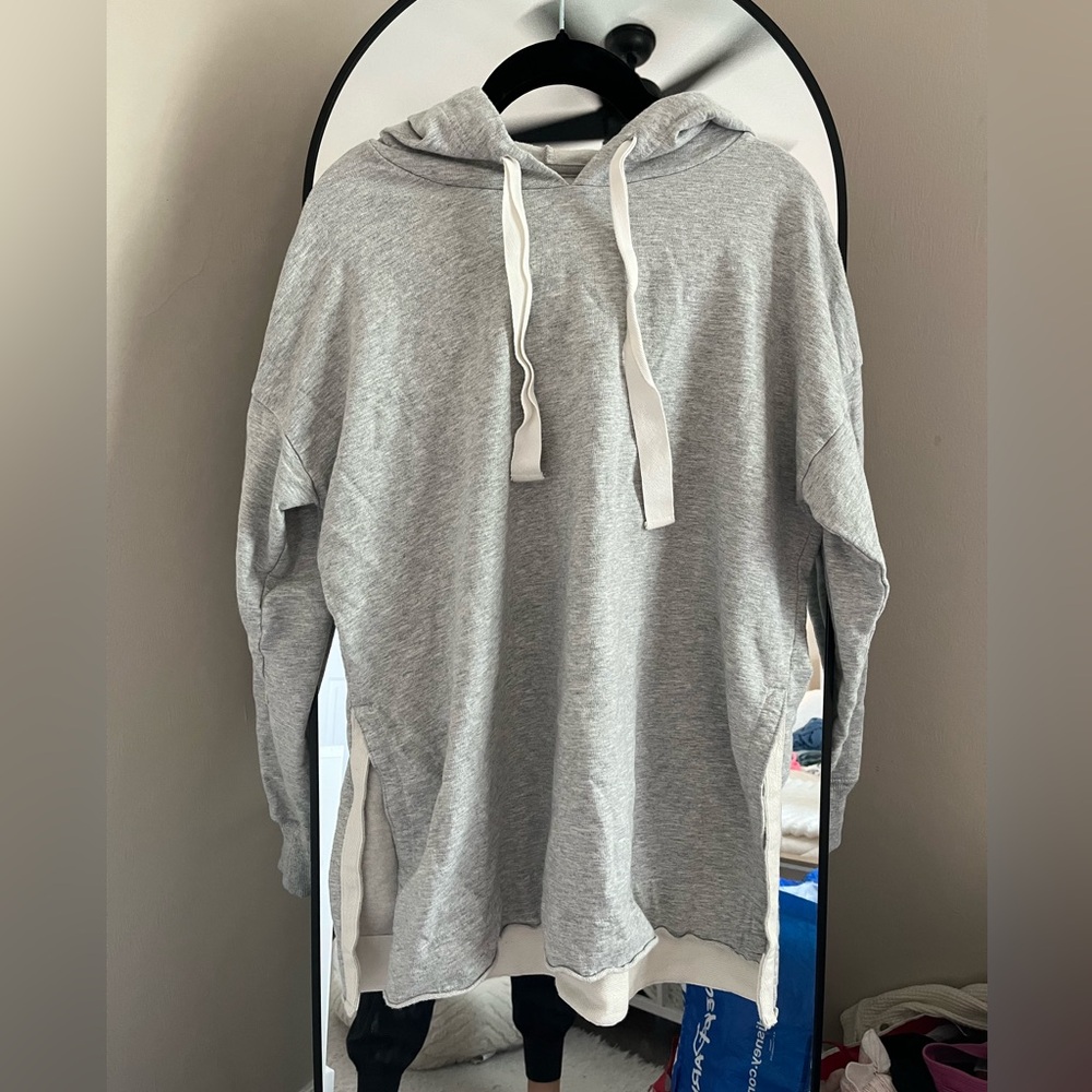 Aerie Light Gray Hoodie Sweater
